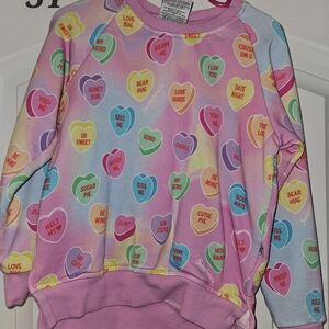 Colorful Heart Print Kids Sweatshirt